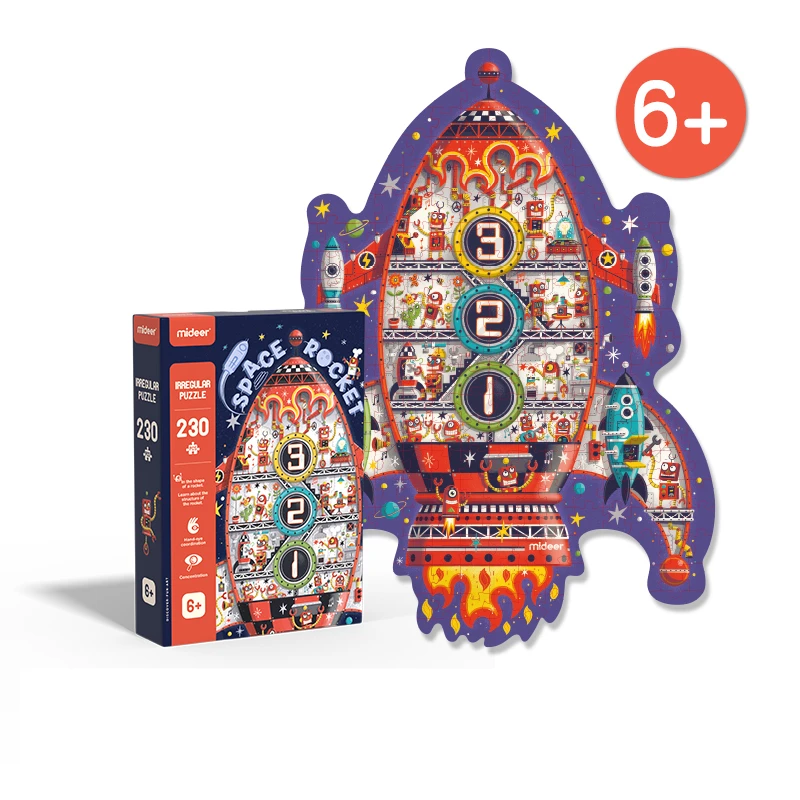Mideer Irregular Rocket Puzzles Game Halloween Children's Gift Toy Jigsaw Montessori Educational Intellectual DIY Gift 4