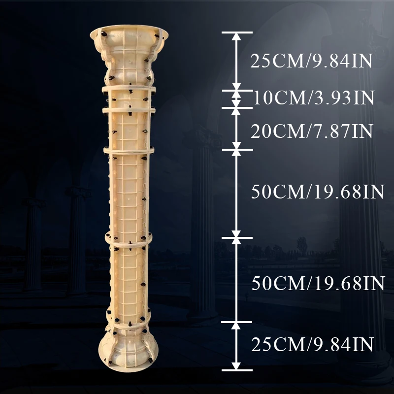 Mouldings Round Column for Wedding Ceremony Decoration, Reusable Mould, Pedestal Flower Seat, Gypsum Concrete Mold, 25cm, 9.84in