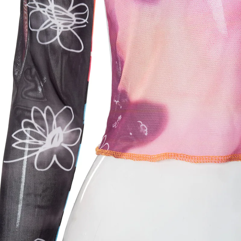 Summer New Fashion Fairy Tale Style Y2k Top Casual O-Neck Long Sleeve Shirts For Women Net Yarn Slightly Sheer Graphic T Shirts 20 Summer New Fashion Fairy Tale Style Y2k Top Casual O-Neck Long Sleeve Shirts For Women Net Yarn Slightly Sheer Graphic T Shirts