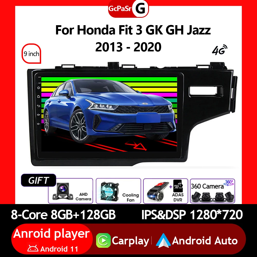 Автомобильный стерео радио видео мультимедийный монитор плеер для Honda Fit 3 GK GH Jazz