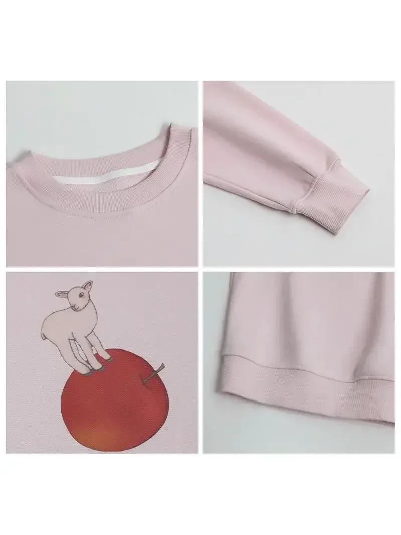 CHIC VEN Women's Sweatshirts Design Casual Round Neck Cartoon Print Loose Female Pullover Spring Autumn 2024 5