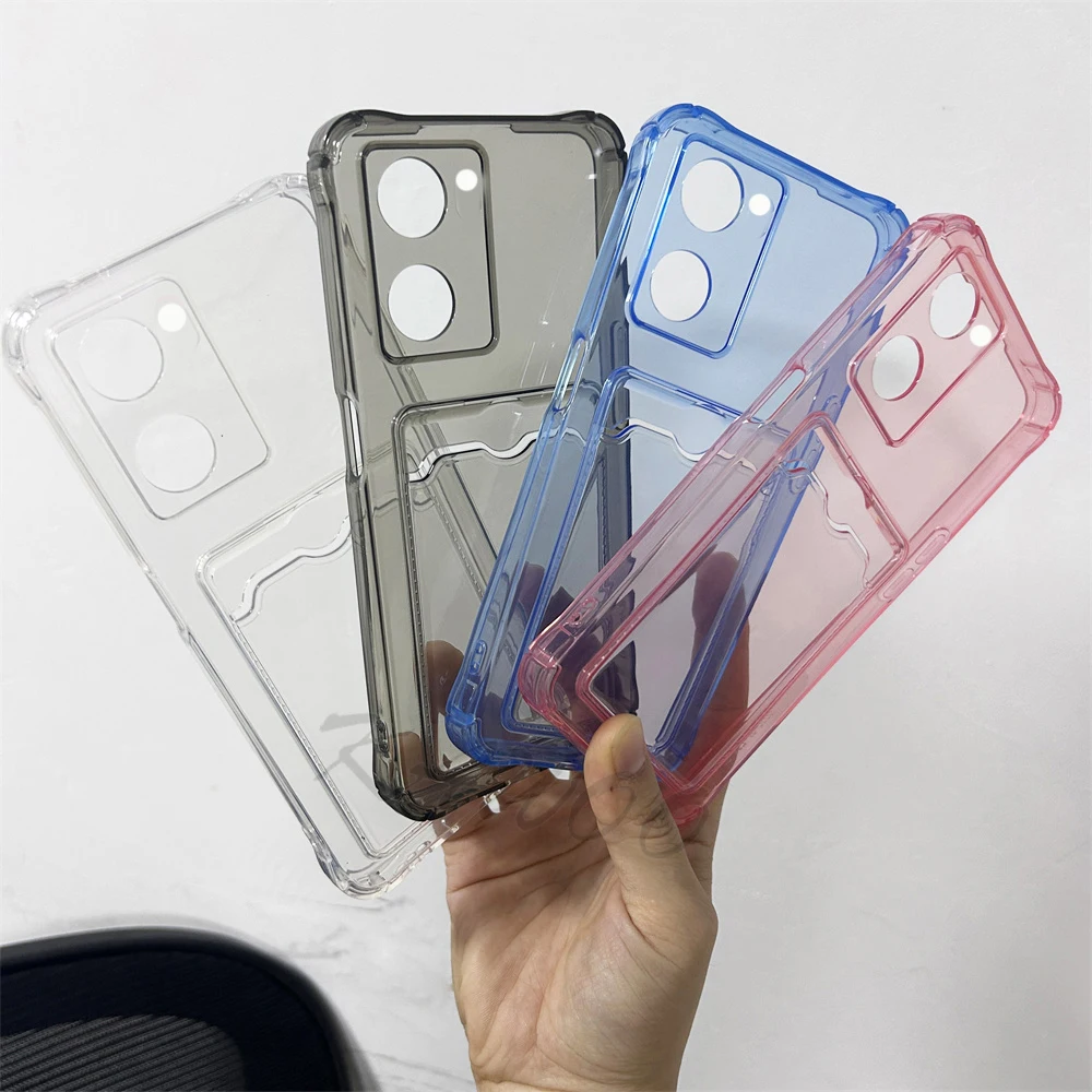 Clear Card Slot Holder - Shockproof Soft TPU Wallet Phone Case