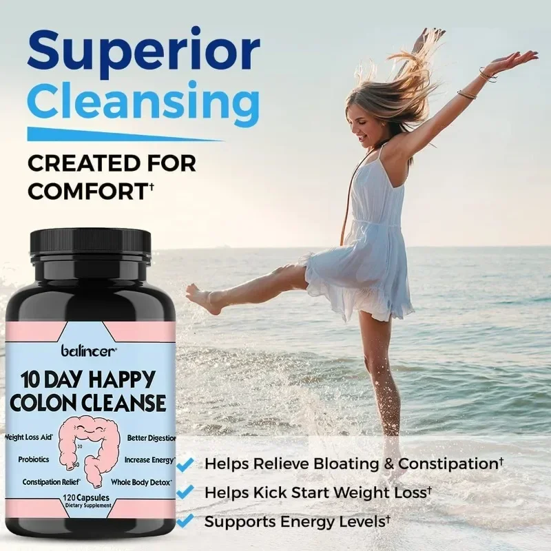 Super Colon Cleanse-10 Day Intestinal Cleanse-Detox, Constipation, Energy, Gluten Free, Dairy Free, Natural Herbal Extracts