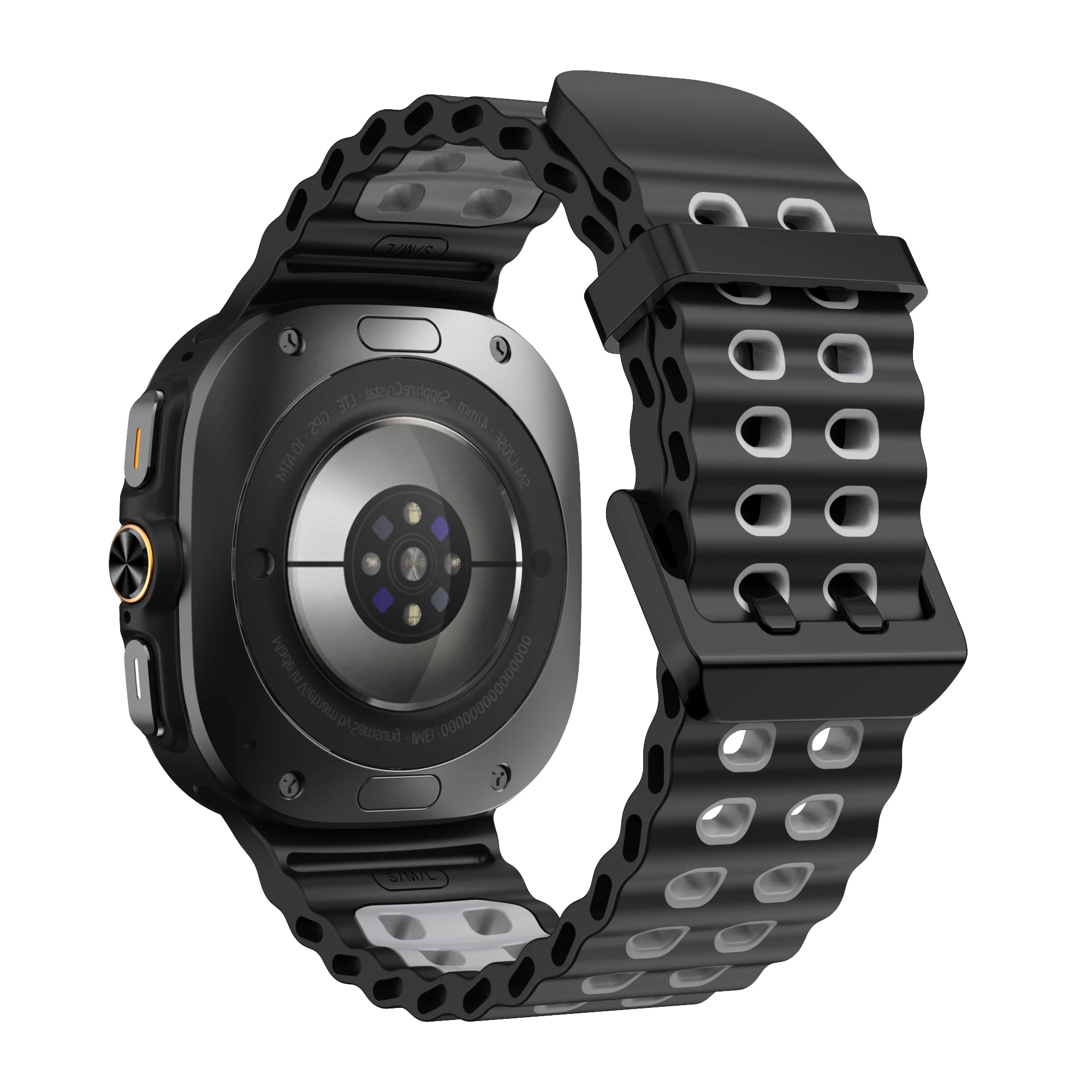 Two-Tone Sports Silicone Watch Band - Ultra Marine Bracelet Strap