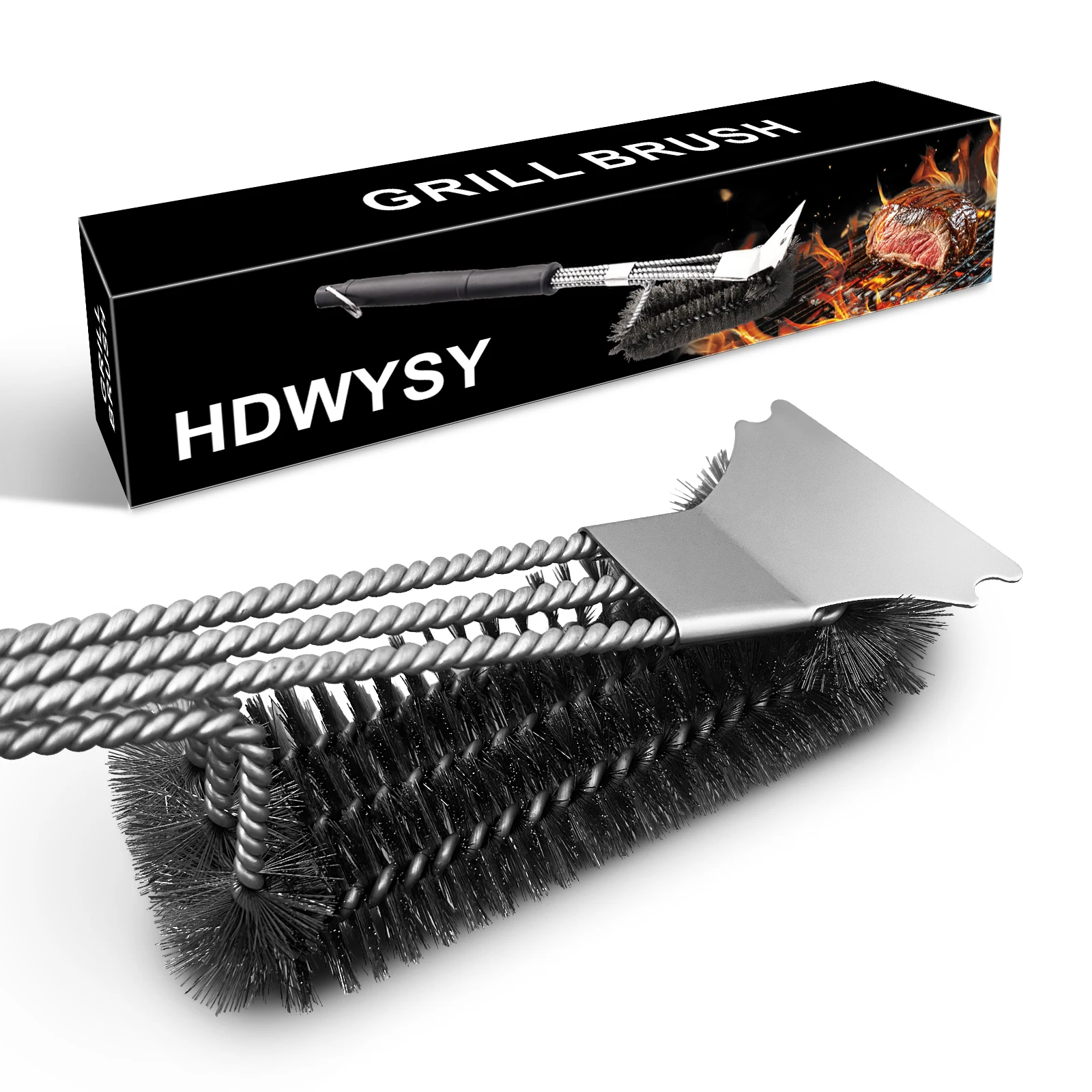 Grill Brush and Scraper Safe BBQ Brush for Grill Extra Strong BBQ Cleaner Accessories Portable Camping Grills Tools