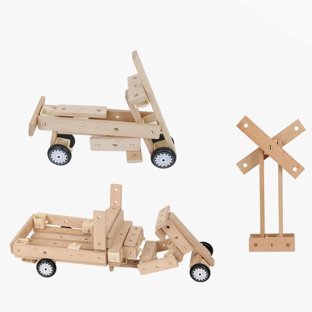 Jeu de blocs de construction en bois pour enfant en bas âge, jeu de  planches de bois, bricolage, cadeau d'anniversaire, vis, écrous | AliExpress