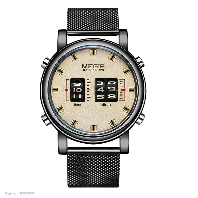 Luxury Men's Military Sport Quartz Watch with Brown Leather Strap