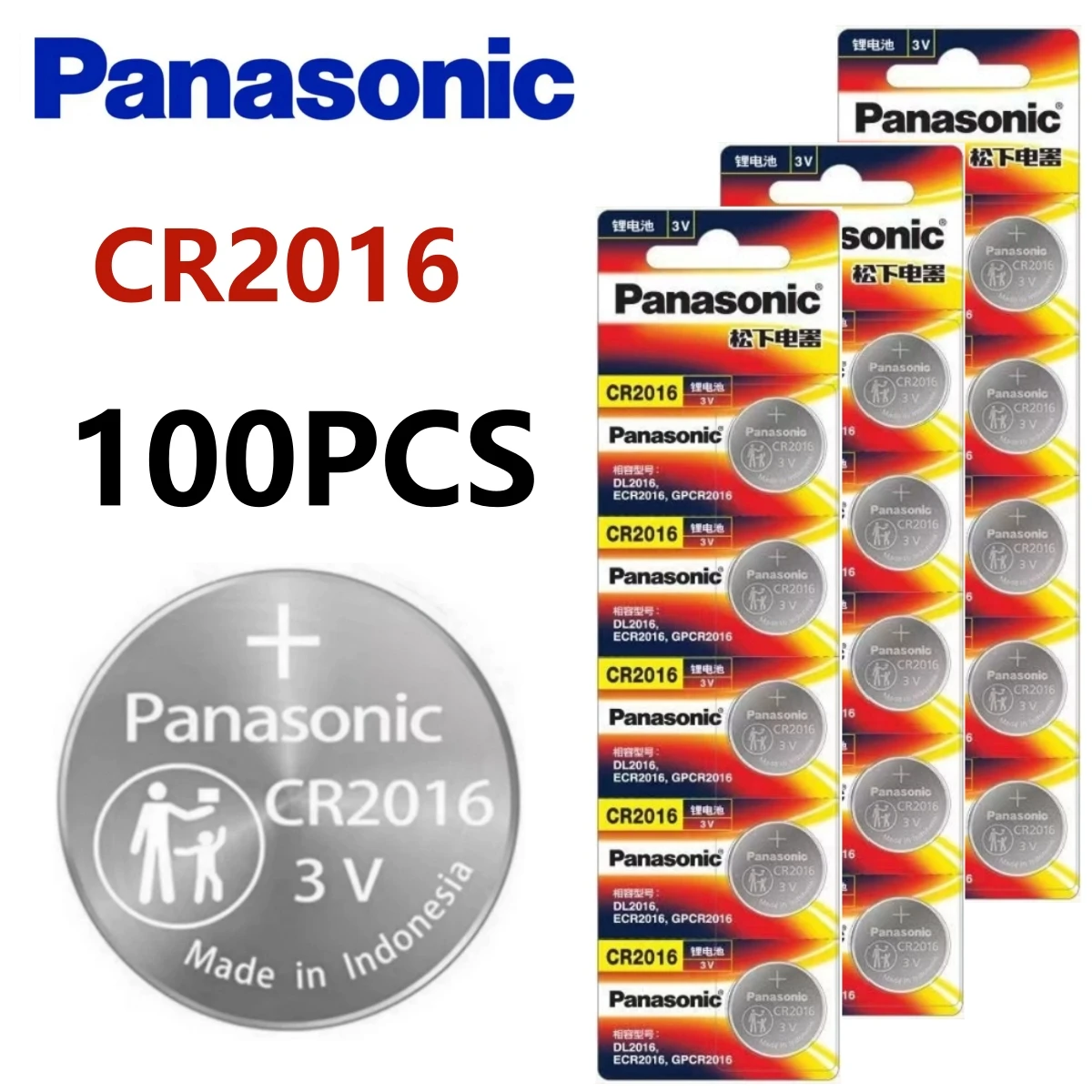 100pcs-Original-Panasonic-CR2016-3V-ECR2016-Lithium-Battery-CR-2016-For ...