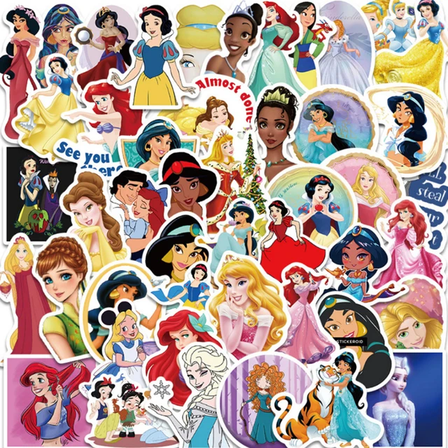 Autocollants princesse Disney Kawaii pour enfants, décalcomanies