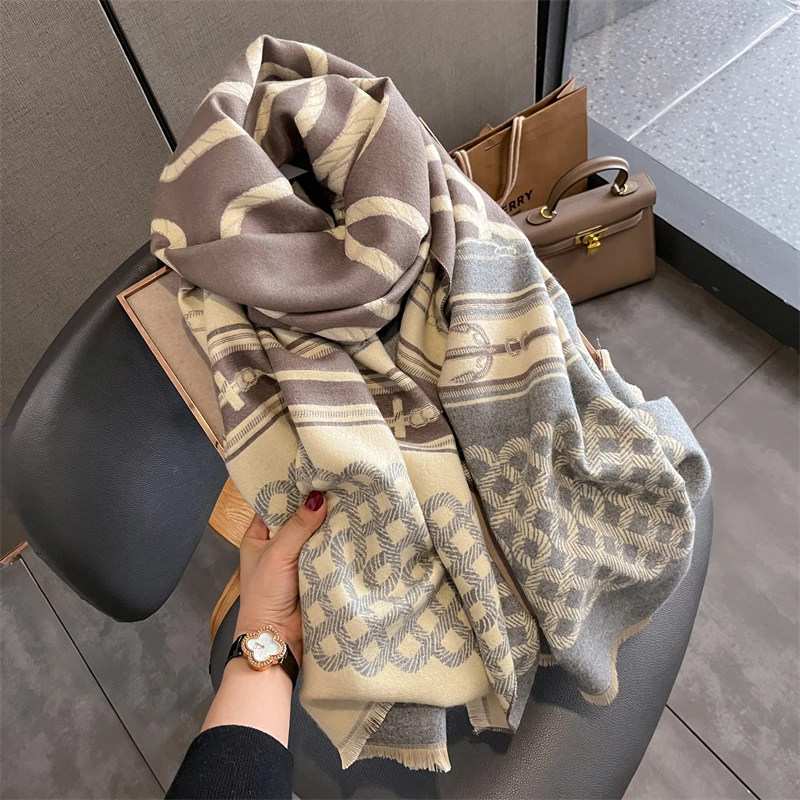 Ruicestai 2023 Thick Shawl New Wraps Luxury Print Cashmere Scarf Women Female Winter Warm Bufanda Pashmina