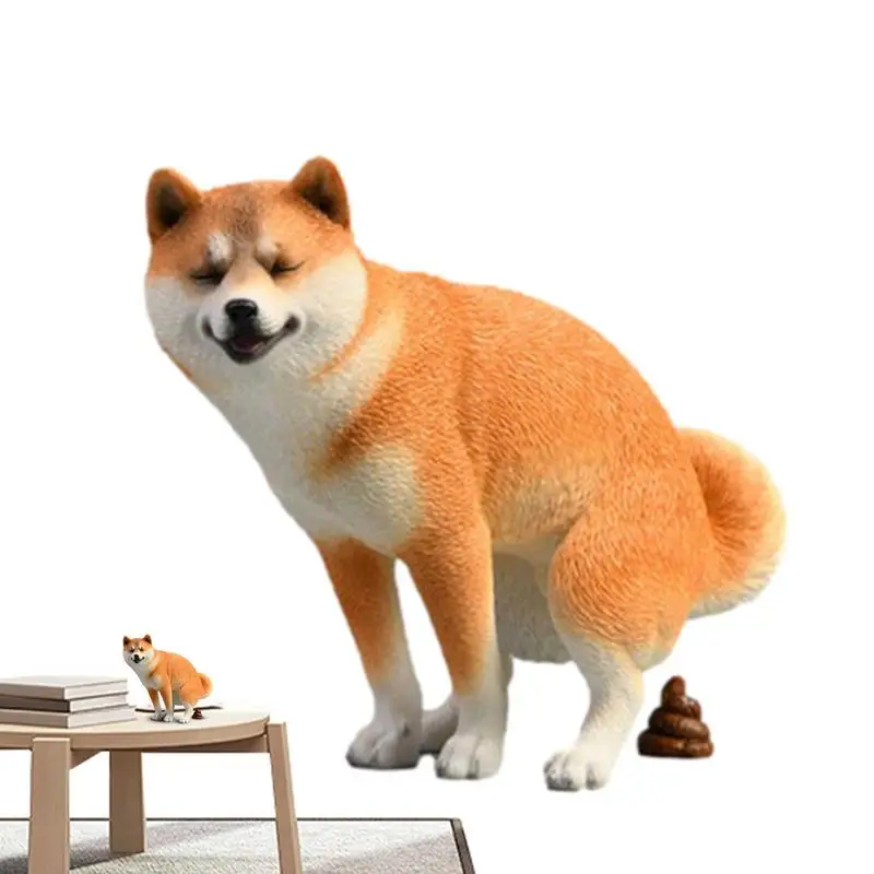 

Приседающая полимерная Статуэтка для собак, забавный аксессуар из полимерного материала для украшения внутреннего дворика, сада, рабочего места, автомобиля и дома