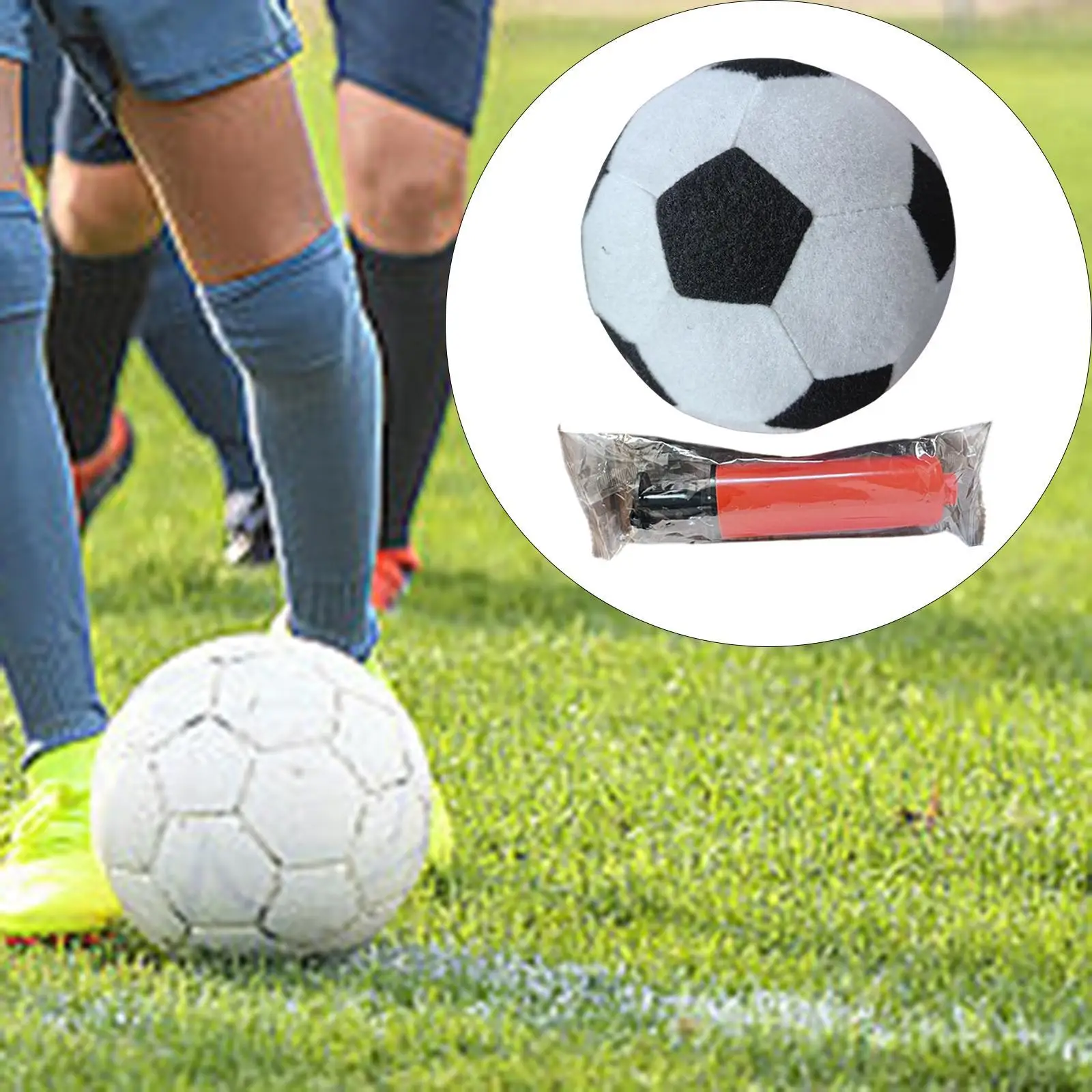 Inflatable Felt Soccer Football Size 4 with Pump Game Sports Sturdy Sticky Soccer Ball Ball for Club Outdoor Training