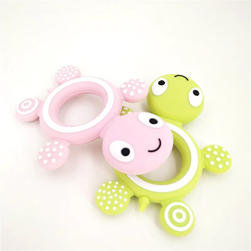BPA Free Baby Silicone Teethers Food Grade Cute Turtle Tiny Rod Teething Necklace Baby Shower Gifts Cartoon Animals Teether