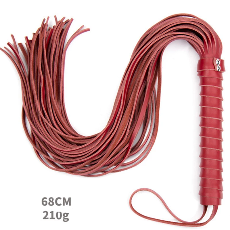 

68CM Genuine Leather Tassel Horse Whip With Handle Flogger Equestrian Whips Teaching Training Riding Whips