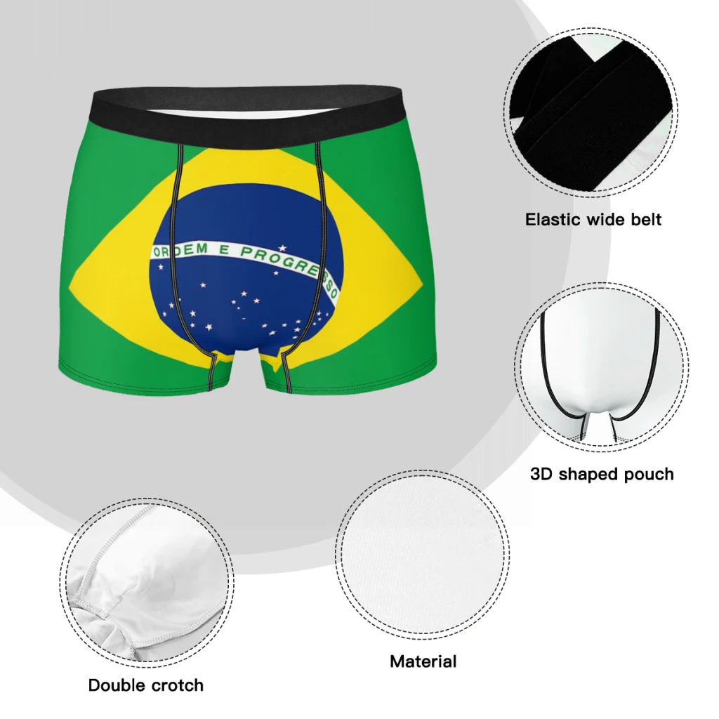 Brazilian Brazil Nation Underpants Breathbale Panties Male Underwear Sexy Shorts Boxer Briefs
