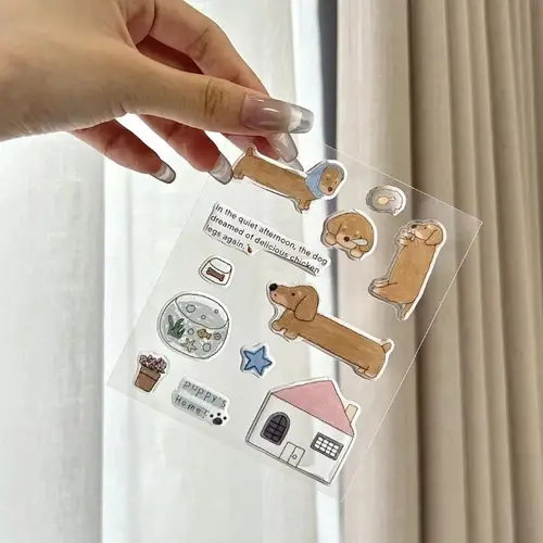 Cute Cartoon 3D Snowman Dogs Crystal Drop Rubber Stickers Kawaii Deco Stickers DIY Phone Sticker for IPad Mobile Phone Computer