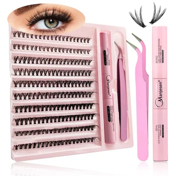DIY Lashes Extension Kit Eyelashes 200 PCS Clusters Lash Bond and Seal Makeup Tools for Gluing  Lashes Gluing Glue  Accessories 1