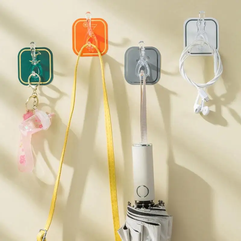 

6 Hook Coat Rack Adhesive Wall Mounted Hooks Multi Purpose Use Punch Free Universal Decorative Hook Saving Space For Bedroom