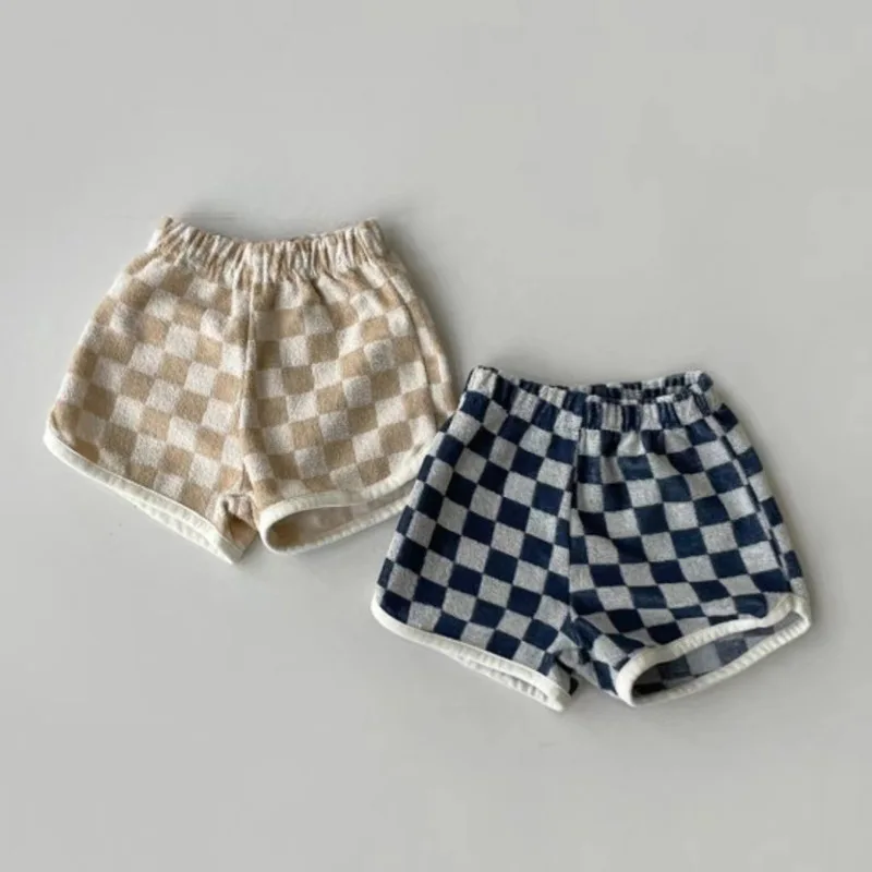 Summer New Baby Plaid Shorts Cotton Breathable Kids Casual Shorts Fashion Girls Striped Pants Comfortable Baby Boy