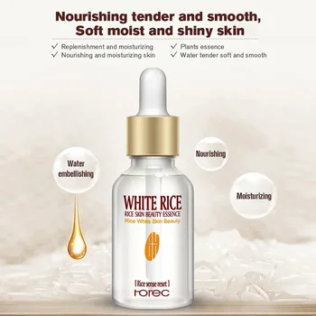 White Rice Whitening Facial Serum Shrink Pores Brightening Moisturizing Enzyme Cream Anti Wrinkle Anti Aging Firm Skin Essence - Thumbnail 6