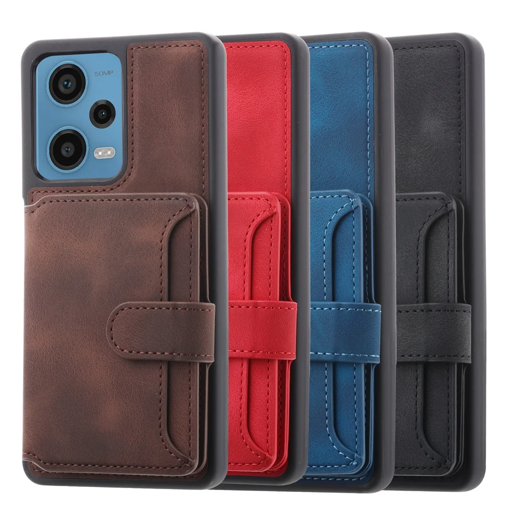 For Redmi 12c 11a Note 12s 12r 11s 11 s 11e Pro Poco X5 RFID Block Leather Card Case For Xiaomi Redmi Note 12 Pro 5G Back Cover