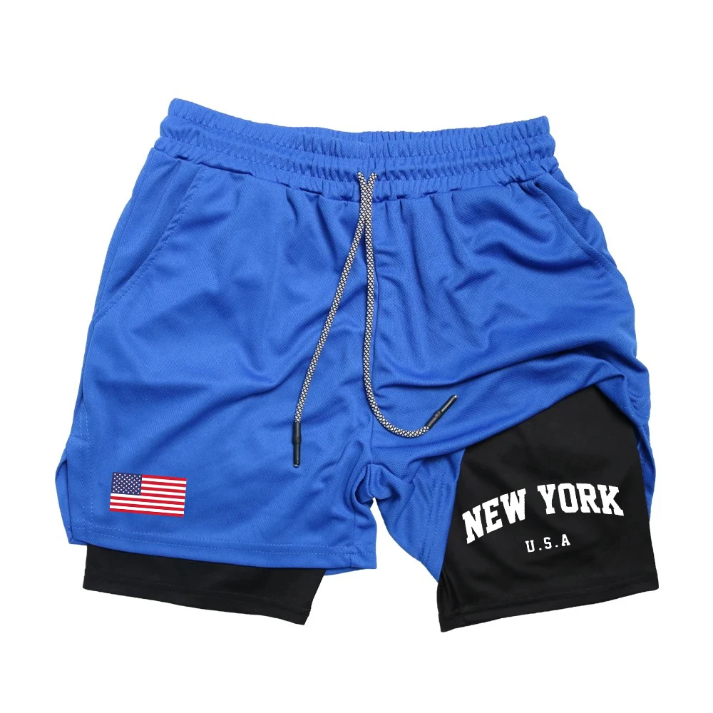 شورت جيد التهوية سريع الجفاف للرجال ، 2 في 1 ، تدر...