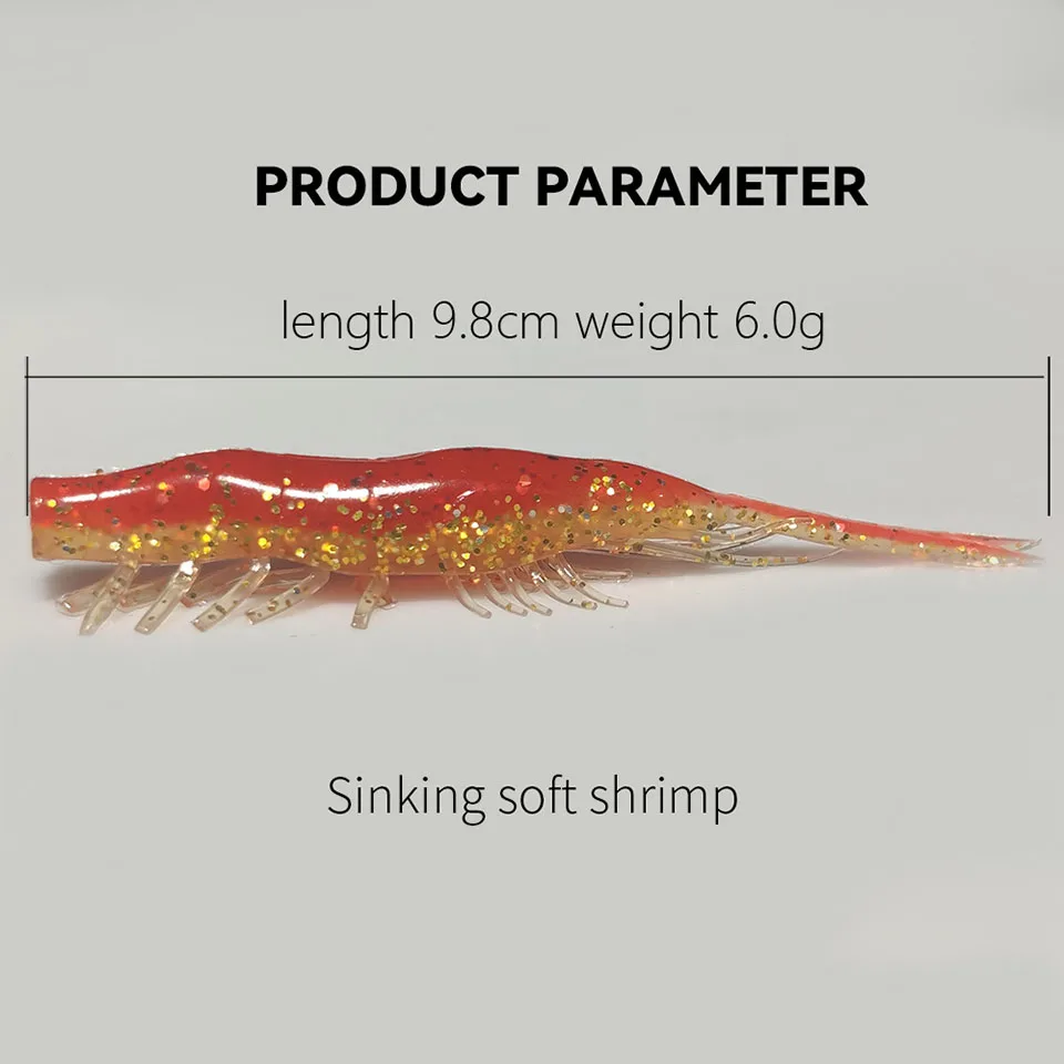 WALK FISH 61mm 1,6g 98mm 6g Silikon Köder Weiche Köder Hecht Angeln Köder Beißen Garnelen karpfen Bass Meer Wurm Swimbait Köder Gamba – Detail 6