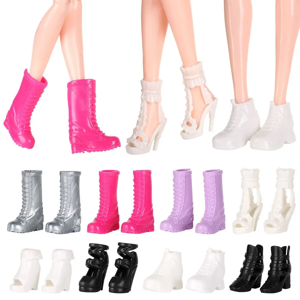 1Pair For 1/6 Doll Shoes Socks Plastic Long Knees Boots Hero Dolls Boot
