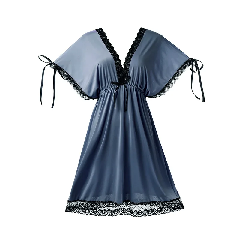 Plus Size 3XL Nightgowns Women 2023 Summer New Dressing Gowns Girls  Nightshirts Nightdress Sexy Deep V Neck Lace Trim Sleepwear - AliExpress  200574005