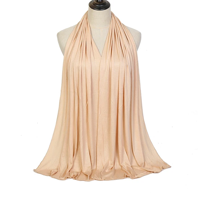 Écharpe Hijab en Jersey de coton Modal de qualité supérieure, châle musulman Long, Turban doux uni, bandeau pour femmes, bandeau africain 170x60cm