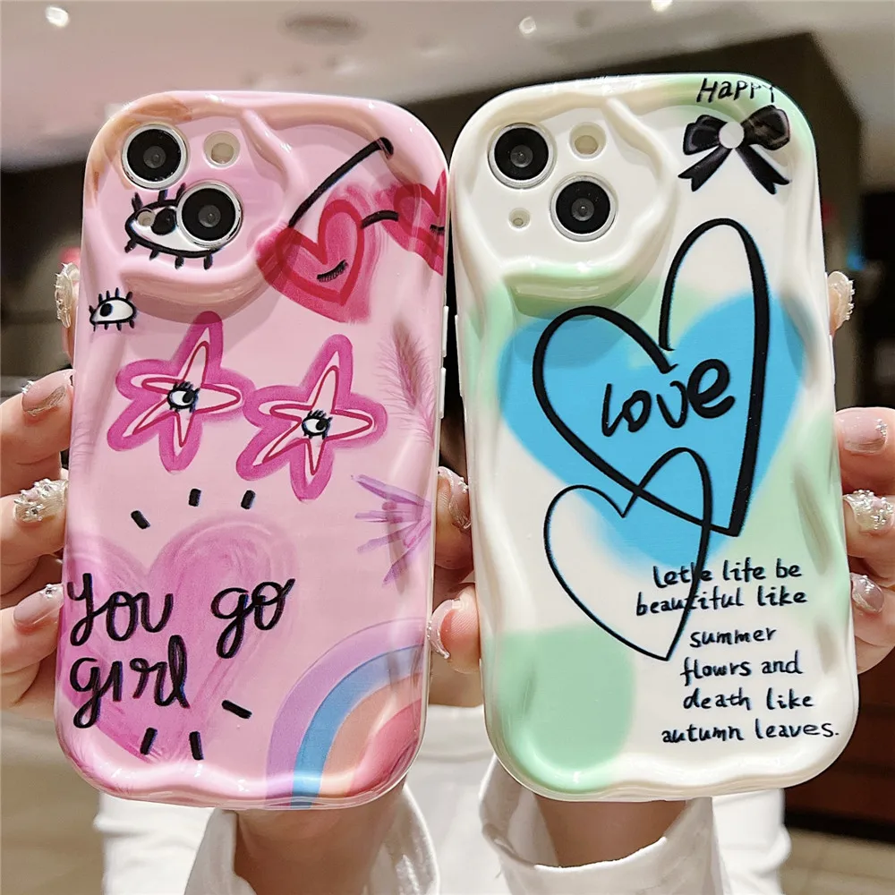 Gradient Butterfly Soft Case with Wavy Edges