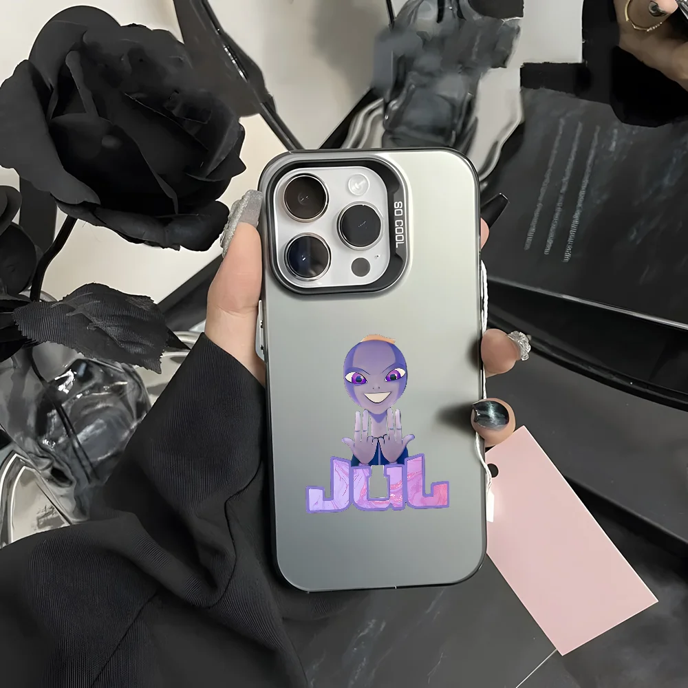 Stylish Matte Black & Purple Phone Case with Laser Metallic Aurora Design