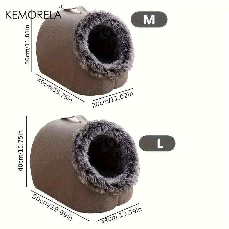 KEMORELA Cat Bed Comfortable Pet Sleeping Bed, Portable Cat Bed Warm And Thickened Pet Bed With Handle Portable Cat Bed_voghion.com