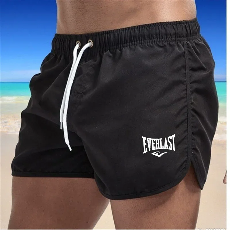 

Men's Summer Gym Workout Running Shorts Breathable mesh quick drying Surf Beach Elastic waist tethered shorts S-4XL