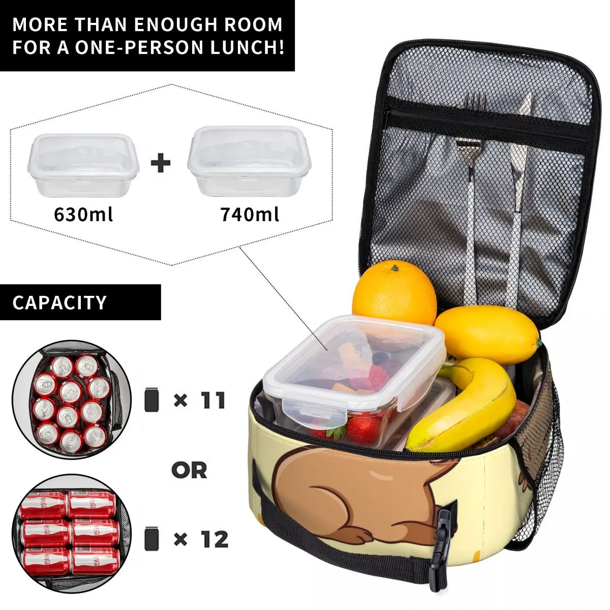 Kcldeci Borsa termica per il pranzo per bambini, per la scuola, per il