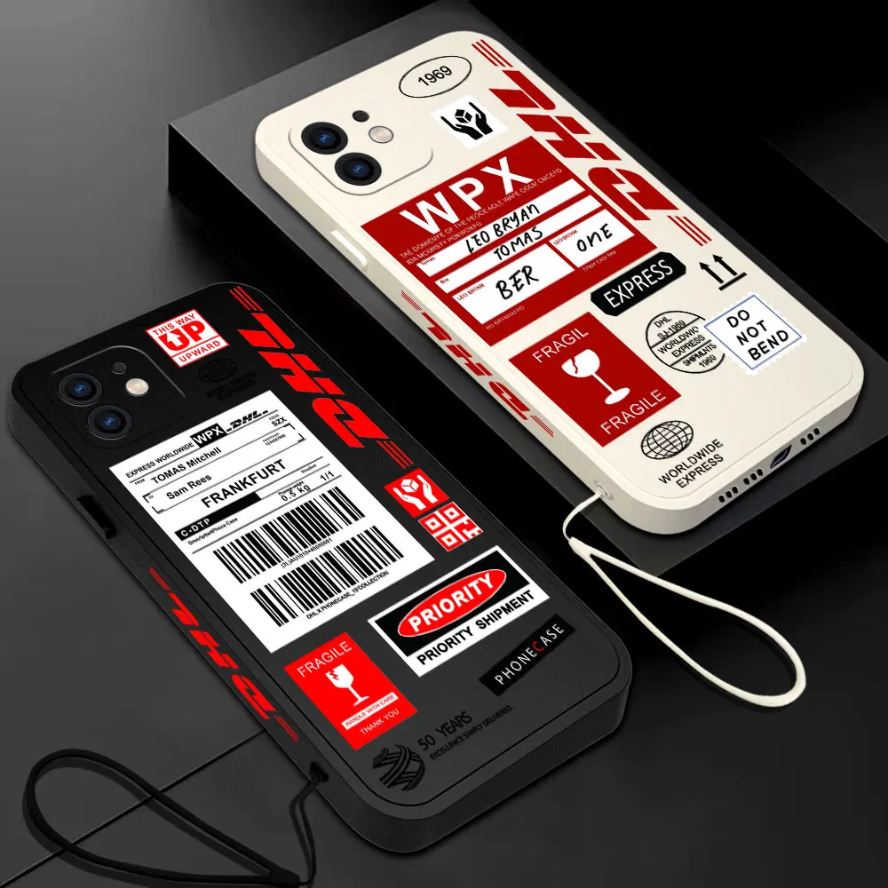 Hot Barcode Label D-Dhl Custodia Per Telefono Per Xiaomi Redmi Note 12 12S 11 11S 11T 10 10A 10T 10S 9 8 7 Pro Plus 10C 9A 9C 4G 5G Cover