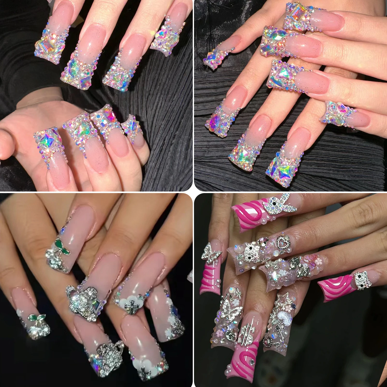 500/504 psc Duckbill 네일 팁 손톱에 누르기 확대 된 자연 가짜 네일 아트 빠른 확장 사각형 플레이트 소프트 젤 팁