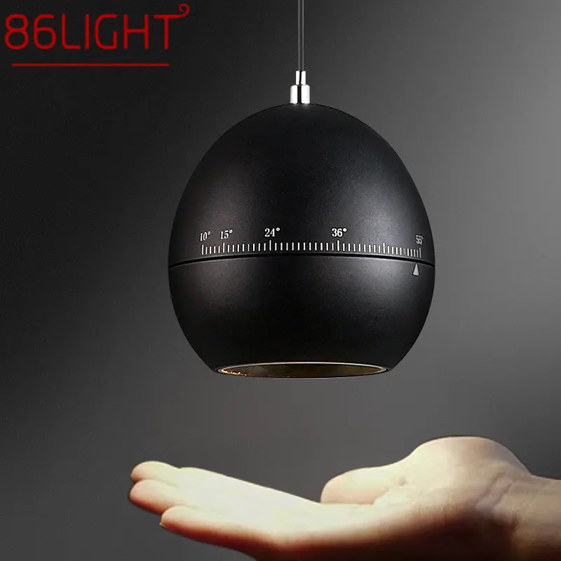 

86LIGHT Modern Black Pendant Lamp LED Adjustable Focal Length Creative Design Bedside Hanging Light For Home Bedroom