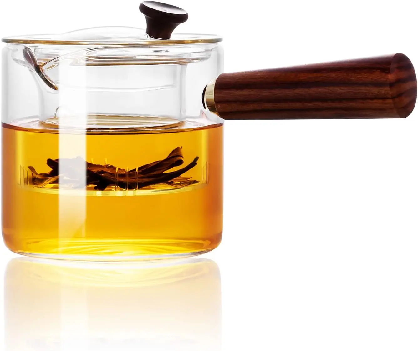 Description Picture 5 of itemGIANXI 550ml Household Wooden Handle Teapot Kitchen With Lid Coffee Flower Tea Set Transparent Glass Kettle Coffeeware Teaware