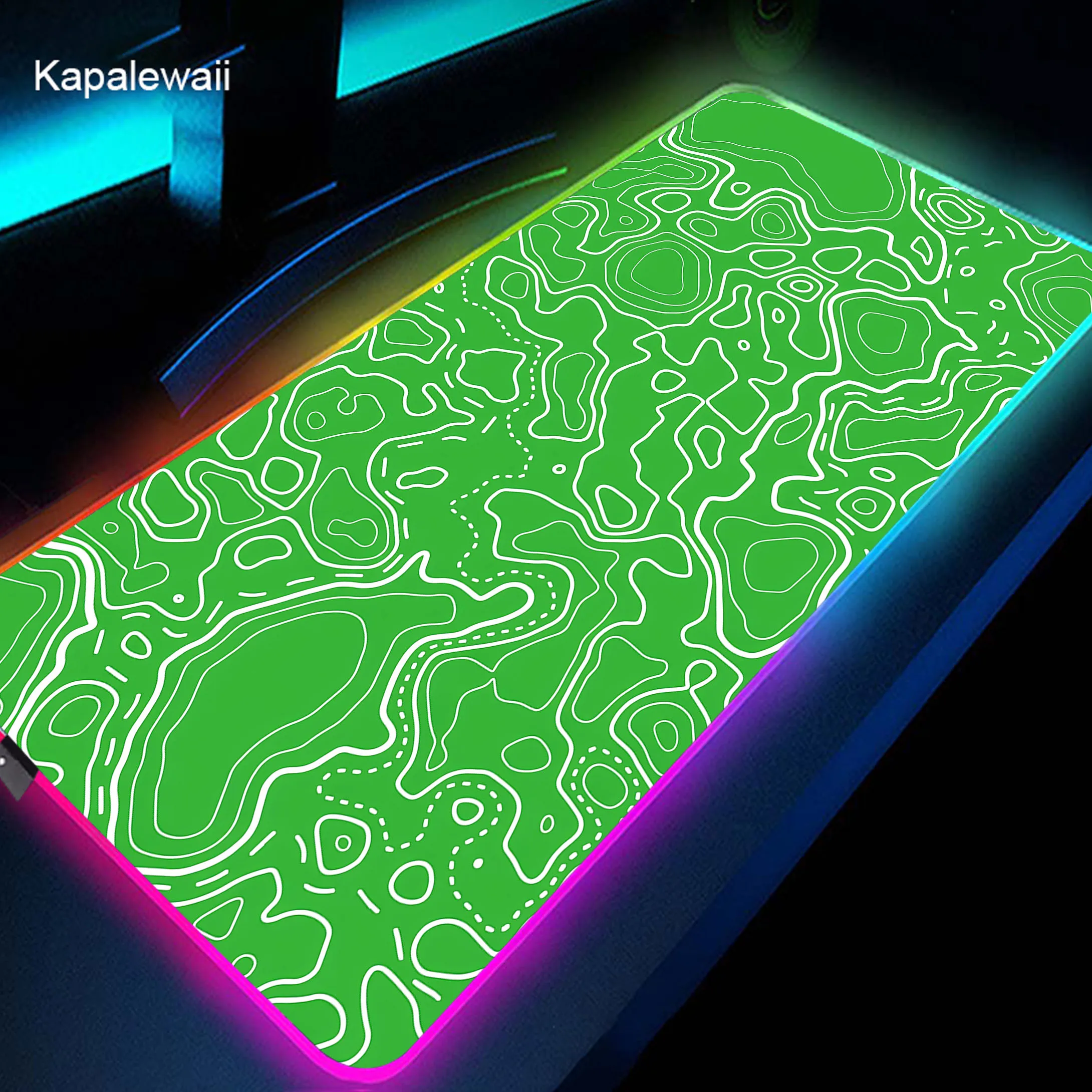 

Topographic RGB Mouse Pad LED Mouse Mat Luminous Desk Mat Large XXL Gamer Mousepad Keyboard Pads Big Rubber Carpet with Backlit
