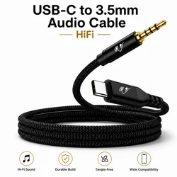 Premium USB - C to 3.5mm HiFi Stereo Audio Cable - 5M (Black)