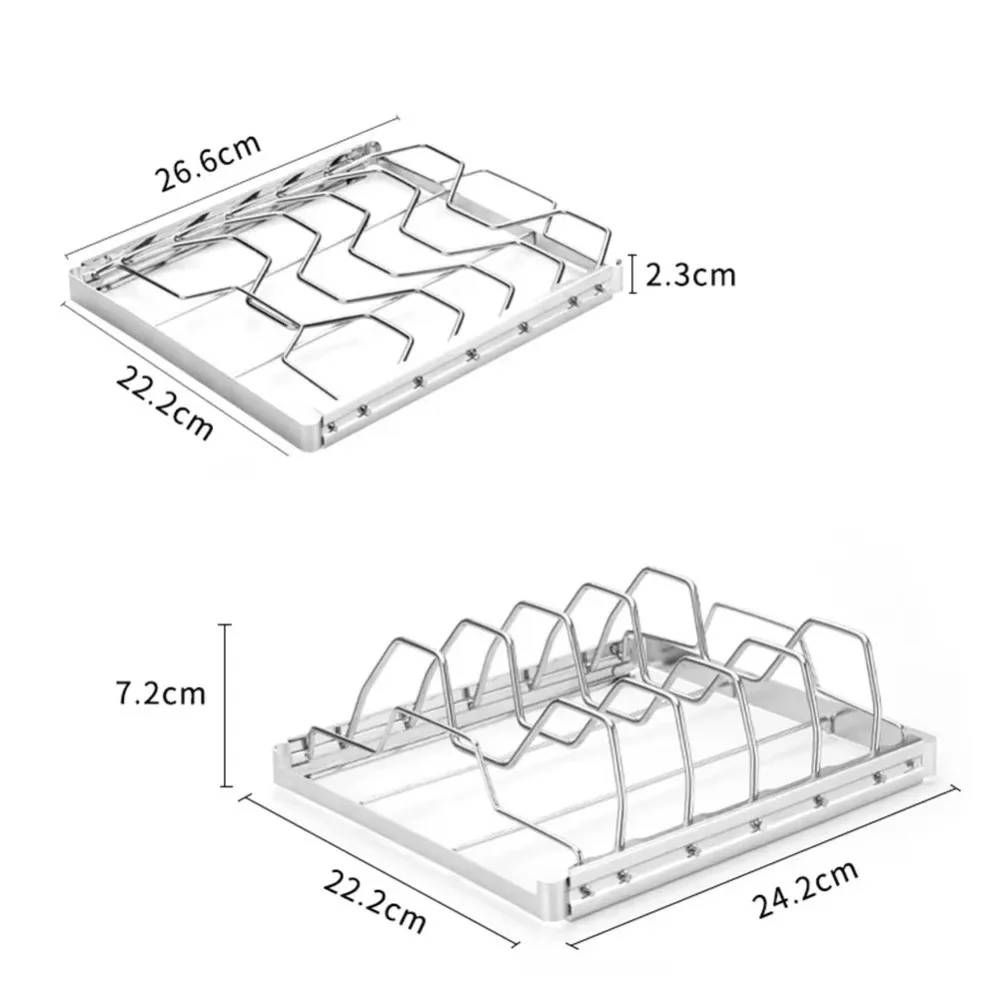 High Quality Stainless Steel Rib Rack Portable Silver Turkey Roasting Rack Folding Barbecue Grill BBQ