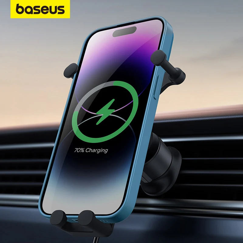  Baseus Car Phone Holder Wireless Charger Car Charger for Air Vent Mount Fast Charging For iPhone 12 13 14 Support Xiaomi Huawei 