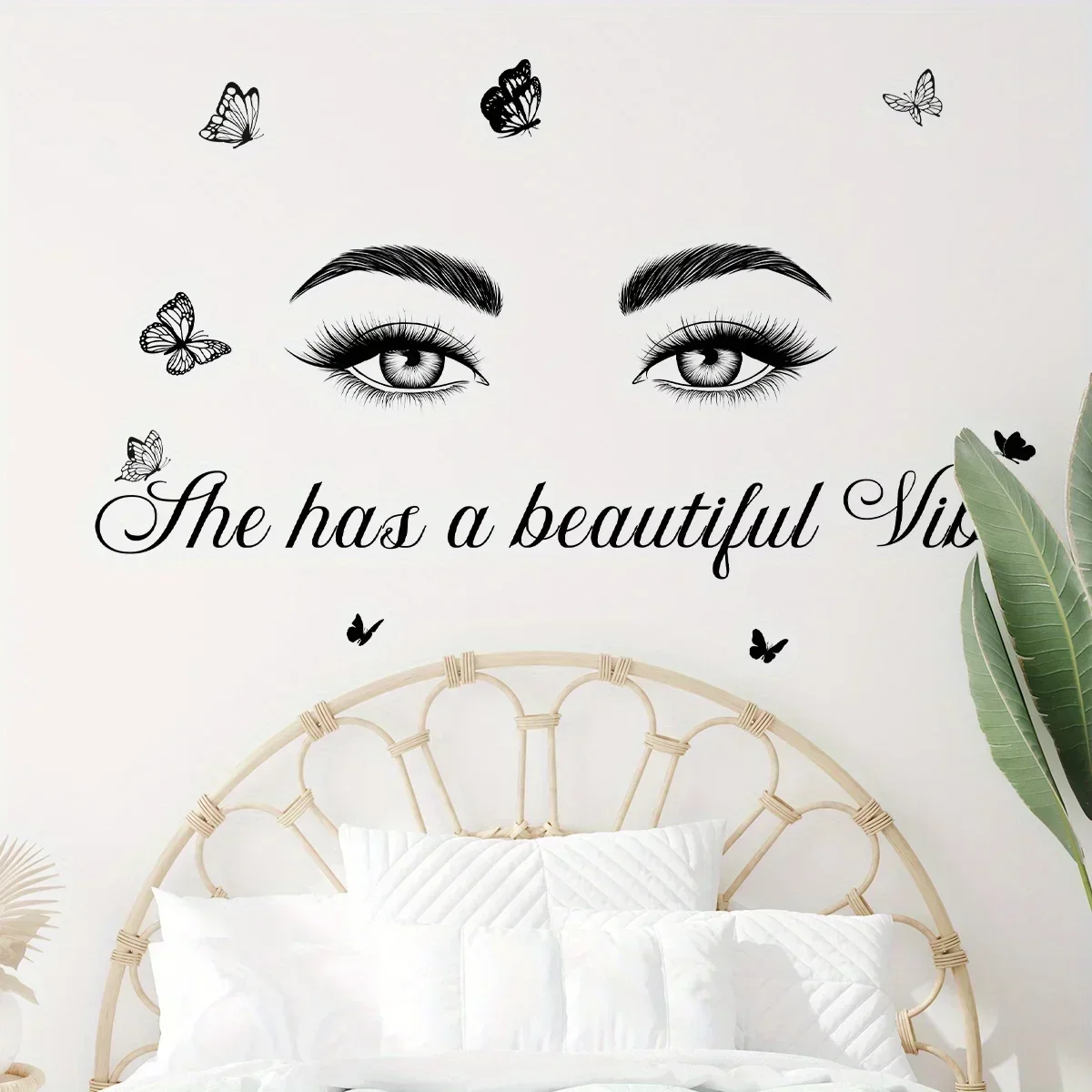 

Оригинальные большие индукционные настенные наклейки с красивыми глазами для детской комнаты, спальни, гостиной, детской, домашнее украшение, настенные наклейки