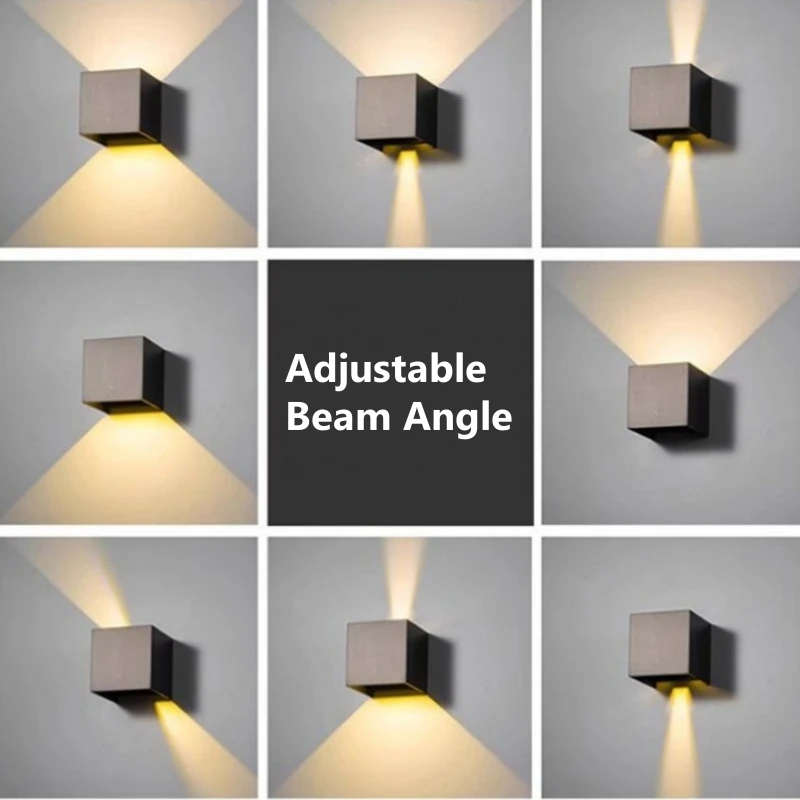 Wireless Cube LED Wall Lamp Up Down USB Rechargeable With Switch/PIR Sensor 5V Magnetic Night Light Corridor Porch Sconce Light