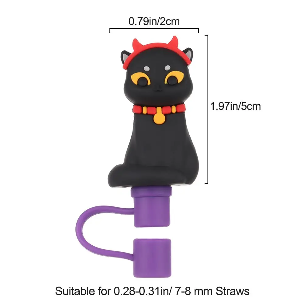 12 Pcs Animals Silicone Straw Covers Cap Reusable Straw Tip Covers Straw  Topper Drinking Straw Cover Cute Straws Plugs for 6-8 mm Straws, Birthday