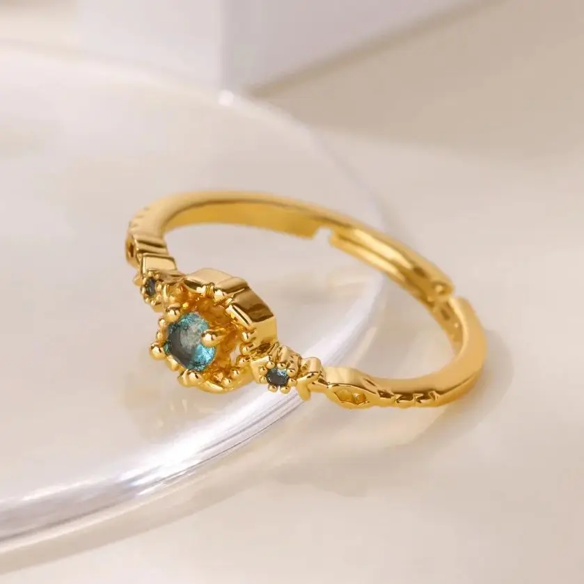 Zircon Rings For Women Gold Stainless Steel