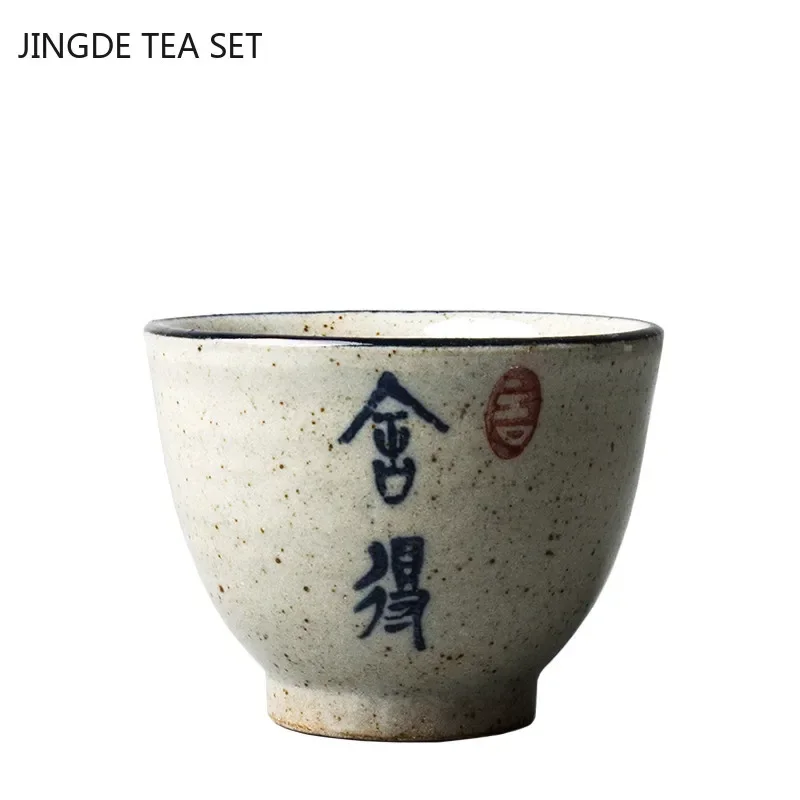 Chinese Handmade Ceramic Teacup Office Pottery Coffee Cup Travel Tea Bowl Boutique Tea Set Accessories Master Teacups 60ml