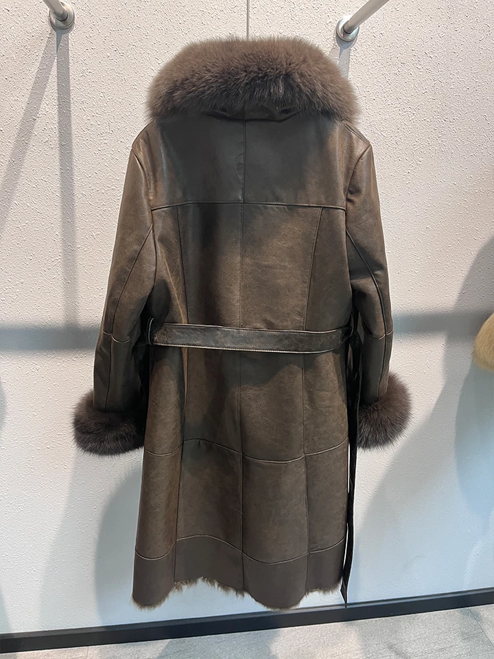 高品質　高級感あふれ　コート　ウール　キツネの毛　襟　通勤　純色　ベージュ＆グレー＆コーヒー色　三色　色選択可　L134 女性のためのキツネの毛皮の襟付きコート,高品質のウールのケープ,両面カシミア,秋と冬,新しい2022 - AliExpress