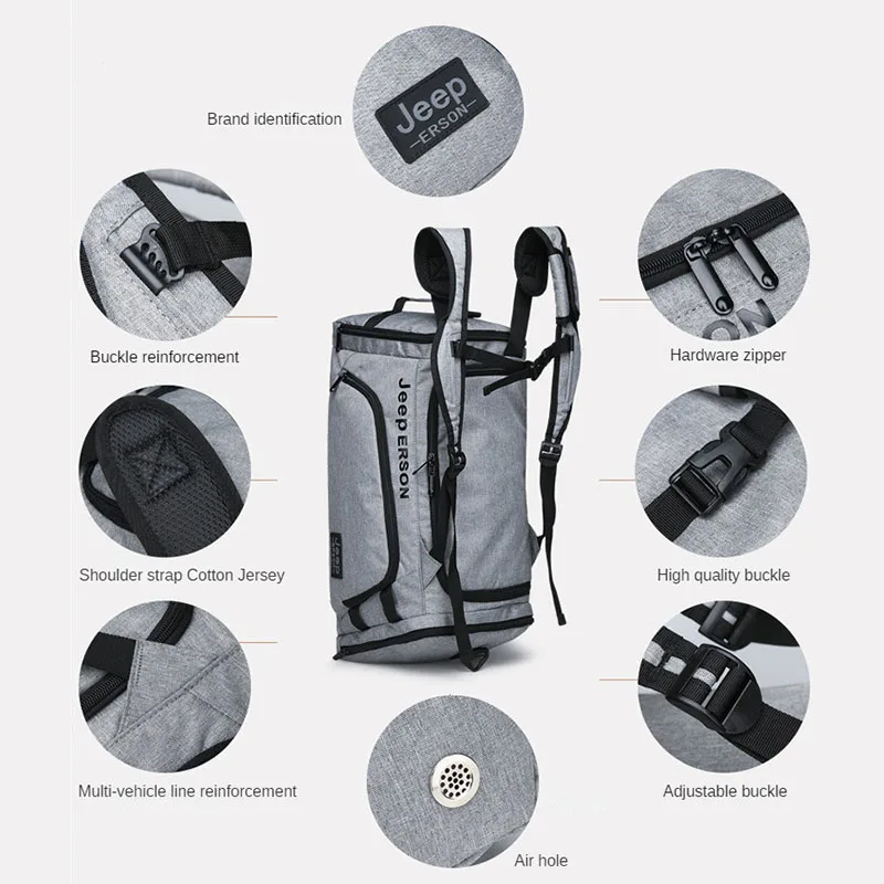 

Men Gym Bag Large Capacity Training Fitness Workout Sports Bag Backpack Dry Wet Yoga Bags Business Travel Bag With Shoes Pouch